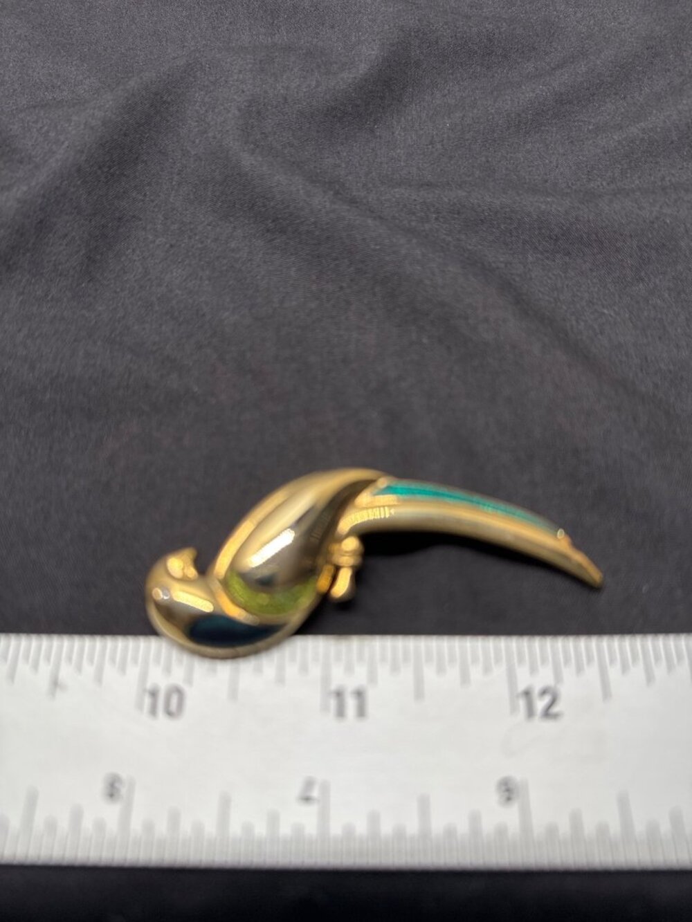 Vintage Liz Claiborne Gold-Tone Parrot Brooch With Blue & Green Enamel Accents S - Picture 3 of 5